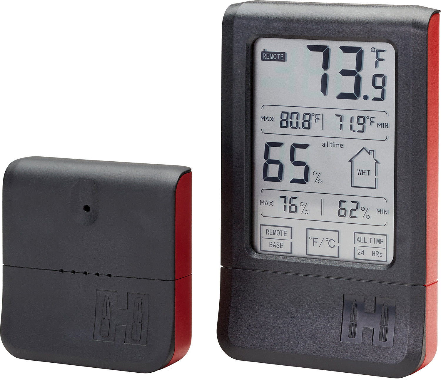 Hornady 95907 Black Touchscreen Wireless Safe Hygrometer with Remote Sensor