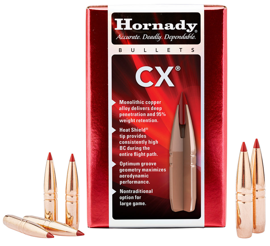 Hornady CX .264 Caliber 120 Grain Copper Solid Monolithic Bullets 50/Box