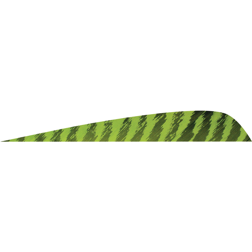 Gateway Parabolic Feathers Barred Chartreuse 4" LW Fletching 50 pk.