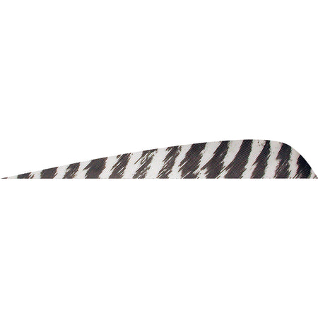 Gateway Parabolic Feathers Barred White 4" LW Fletching 50 pk.