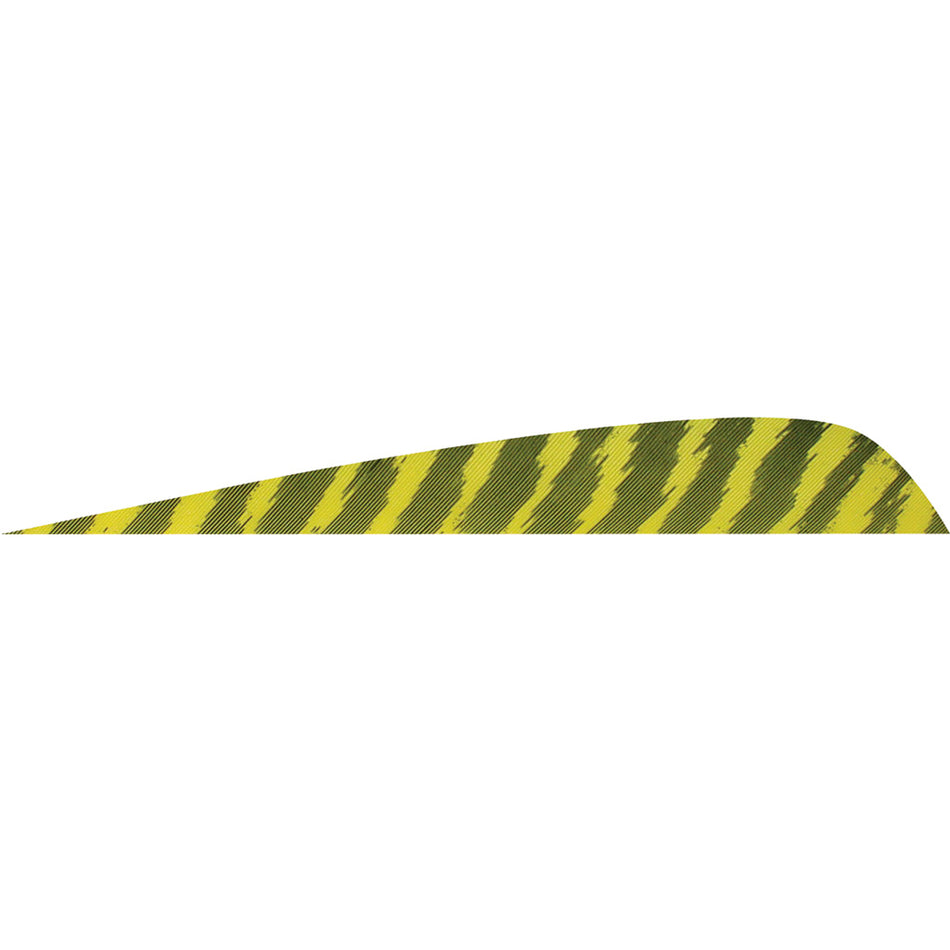 Gateway Parabolic Feathers Barred Yellow 4" LW Fletching 50 pk.