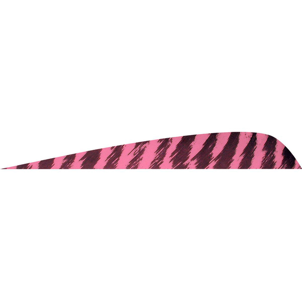 Gateway Parabolic Fletching Feathers Barred Flo Pink 4 in. RW 50 pk.