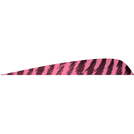 Gateway Parabolic Fletching Feathers Barred Flo Pink 4 in. RW 50 pk.