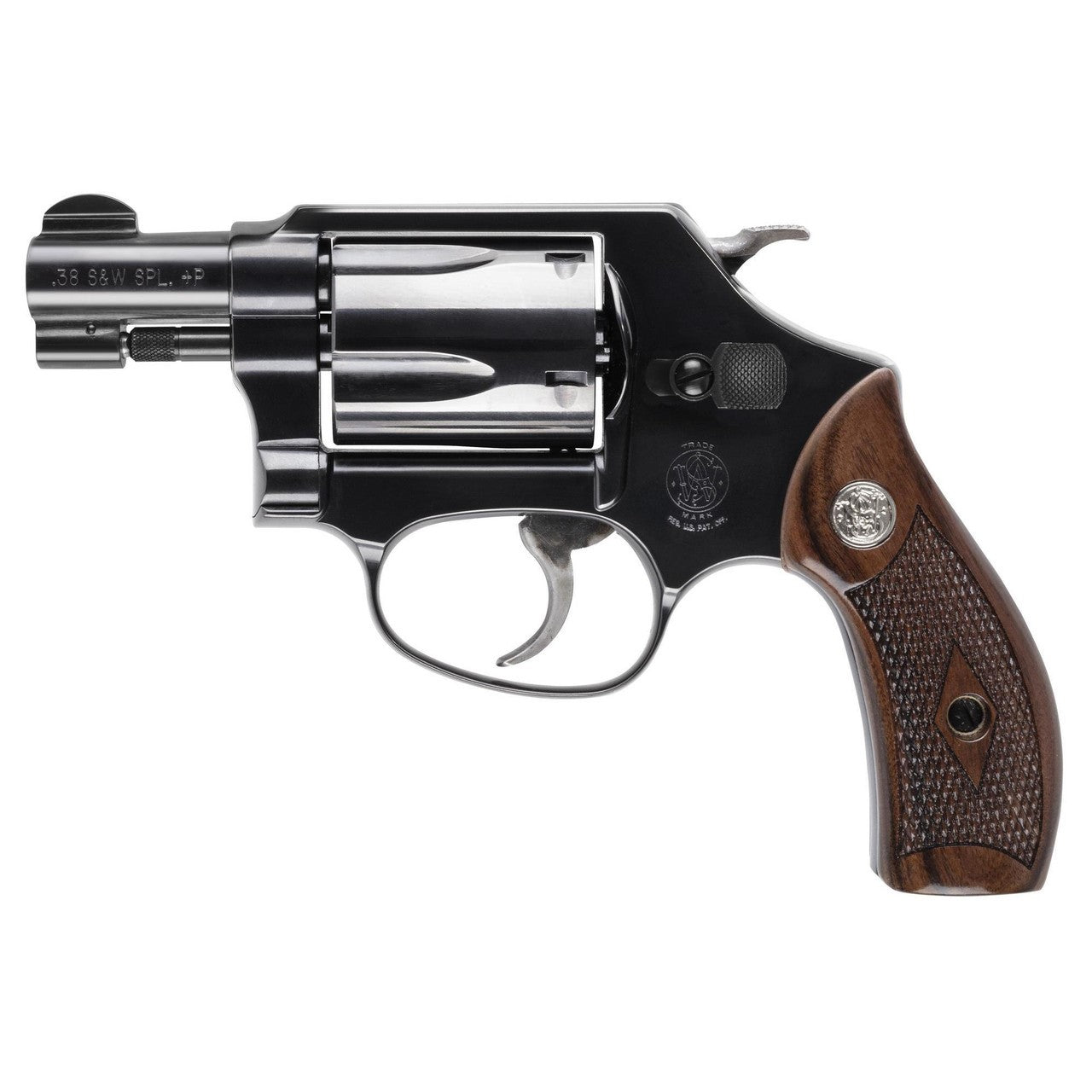 Smith & Wesson 14076 Model 36 J-Frame 38 Special +P 5 Shot 1.88" Blued Carbon Steel Barrel, Blued Cylinder, Blued Carbon Steel Frame, Checkered Wood Grip, No Safety, Exposed Hammer