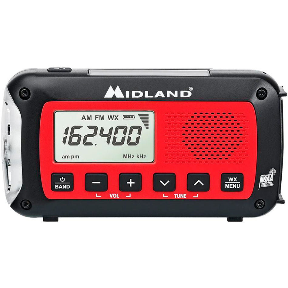Midland Dynamo Crank and Solar Emergency Weather Radio AM/FM 2600mAh