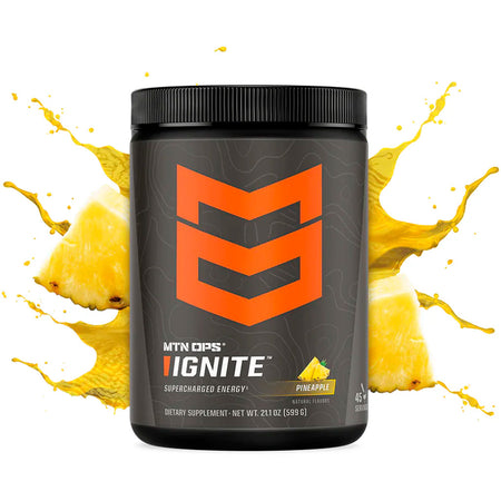 MTN OPS Ignite Pineapple Flavor Energy and Focus Supplement Tub