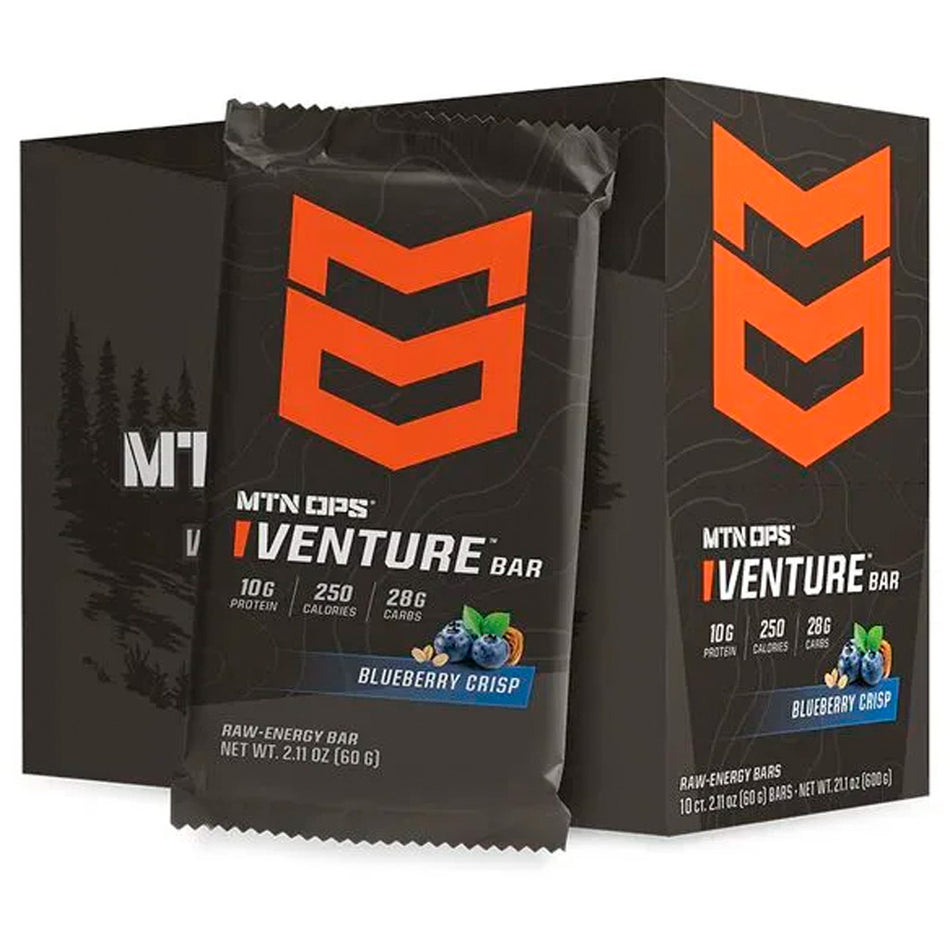 MTN OPS Venture Bar Blueberry Crisp 10g Protein Snack Bar 10pk