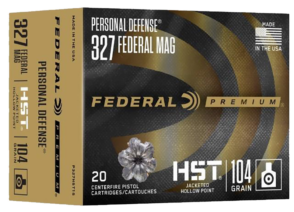 Federal .327 Federal Mag P327HST1S Premium Personal Defense Jacketed Hollow Point JHP 104 Grain