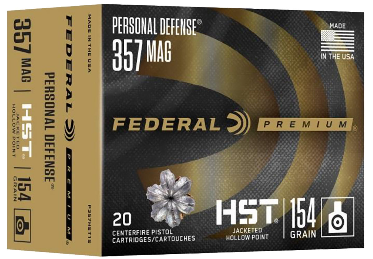 Federal .357 Magnum P357HST1S PERSONAL DEFENSE Premium HST Jacketed Hollow Point 154 Grain