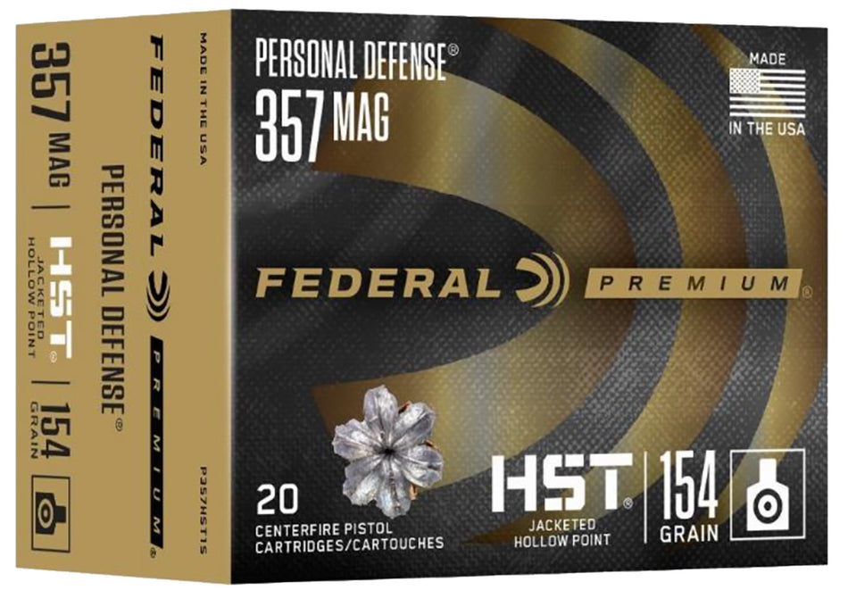 Federal .357 Magnum P357HST1S PERSONAL DEFENSE Premium HST Jacketed Hollow Point 154 Grain