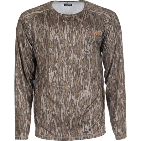 Habit Siesta Cape Men's Long Sleeve Perf Tee L Mossy Oak New Bottomland