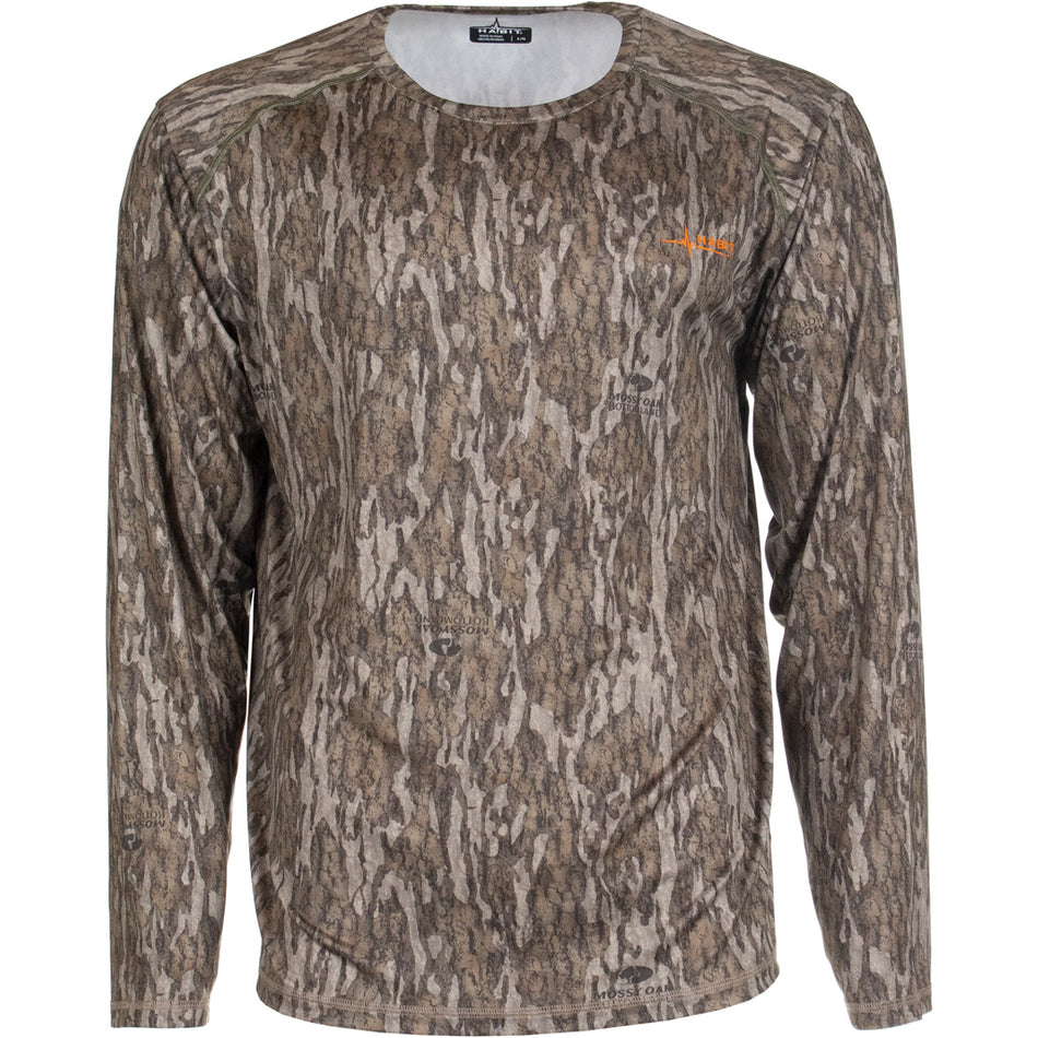 Habit Siesta Cape Men's Long Sleeve Perf Tee 2XL Mossy Oak New Bottomland
