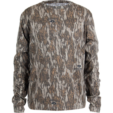 Habit Bear Cave Youth Long Sleeve Camo Tee YM Mossy Oak New Bottomland