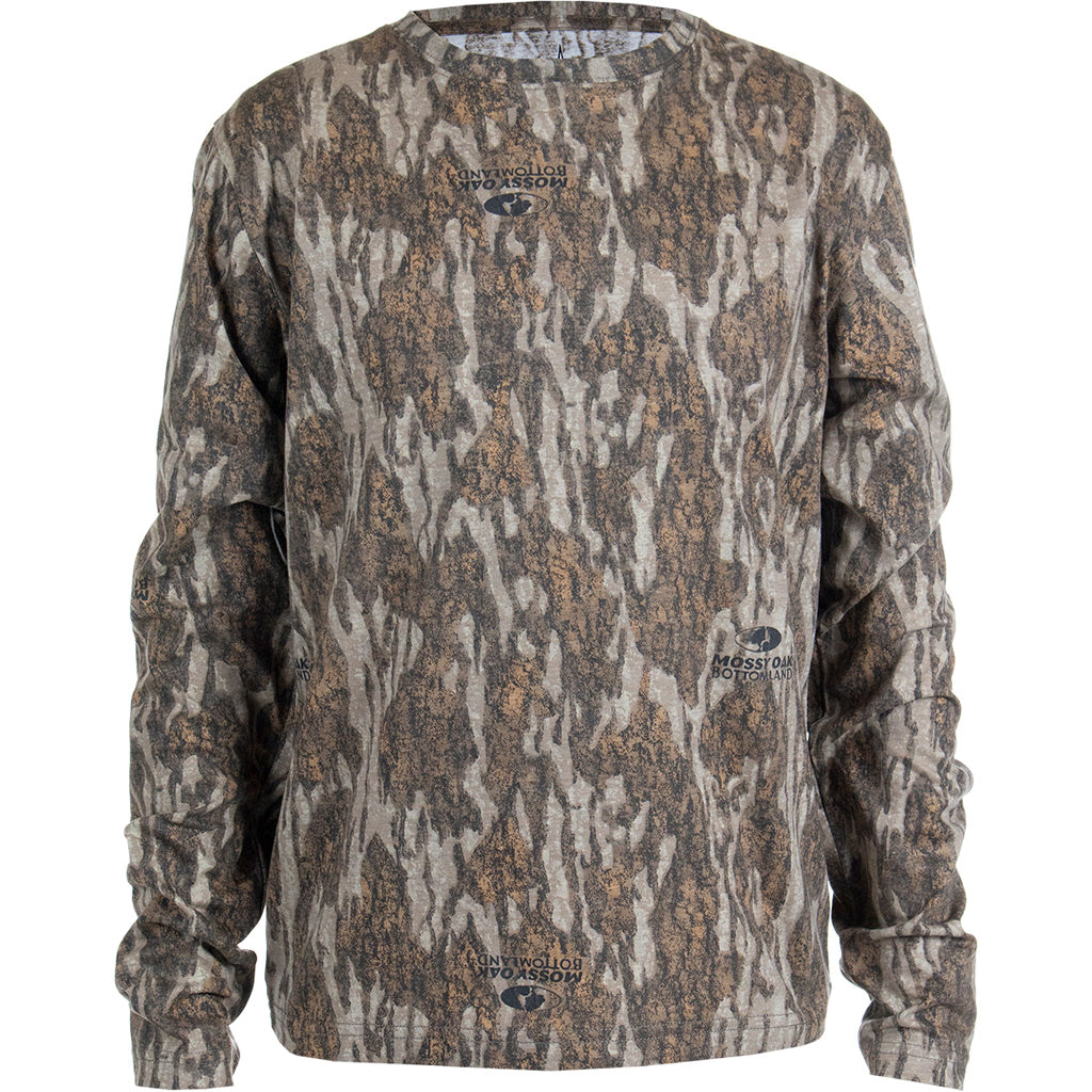 Habit Bear Cave Youth Long Sleeve Camo Tee YXL Mossy Oak New Bottomland