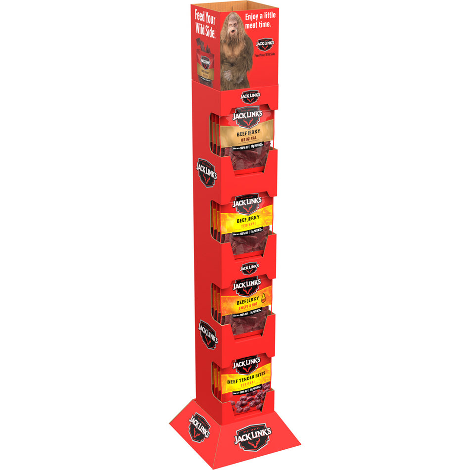 Jack Links 32-Count Jerky and Tender Bites Tower 3.25oz Four Flavor Assortment
