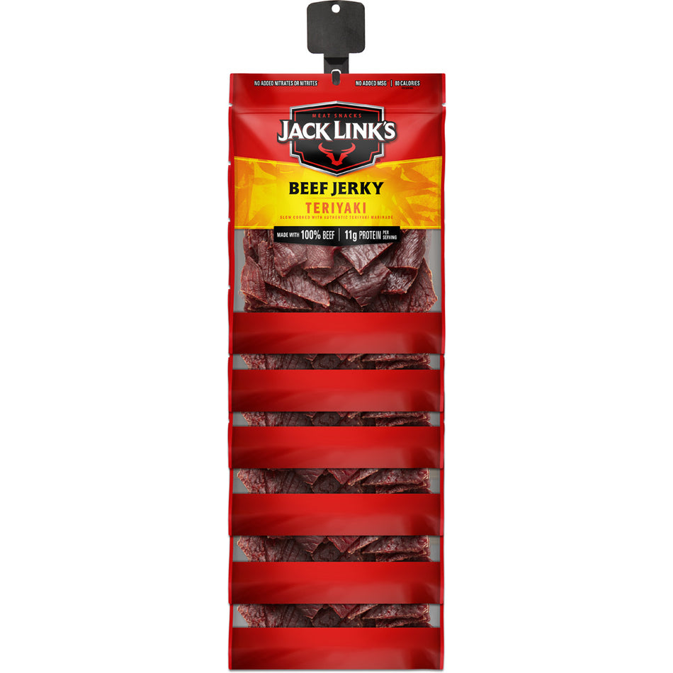 Jack Links 12-Count Teriyaki Jerky Clip Strip 3.25oz Resealable Bags