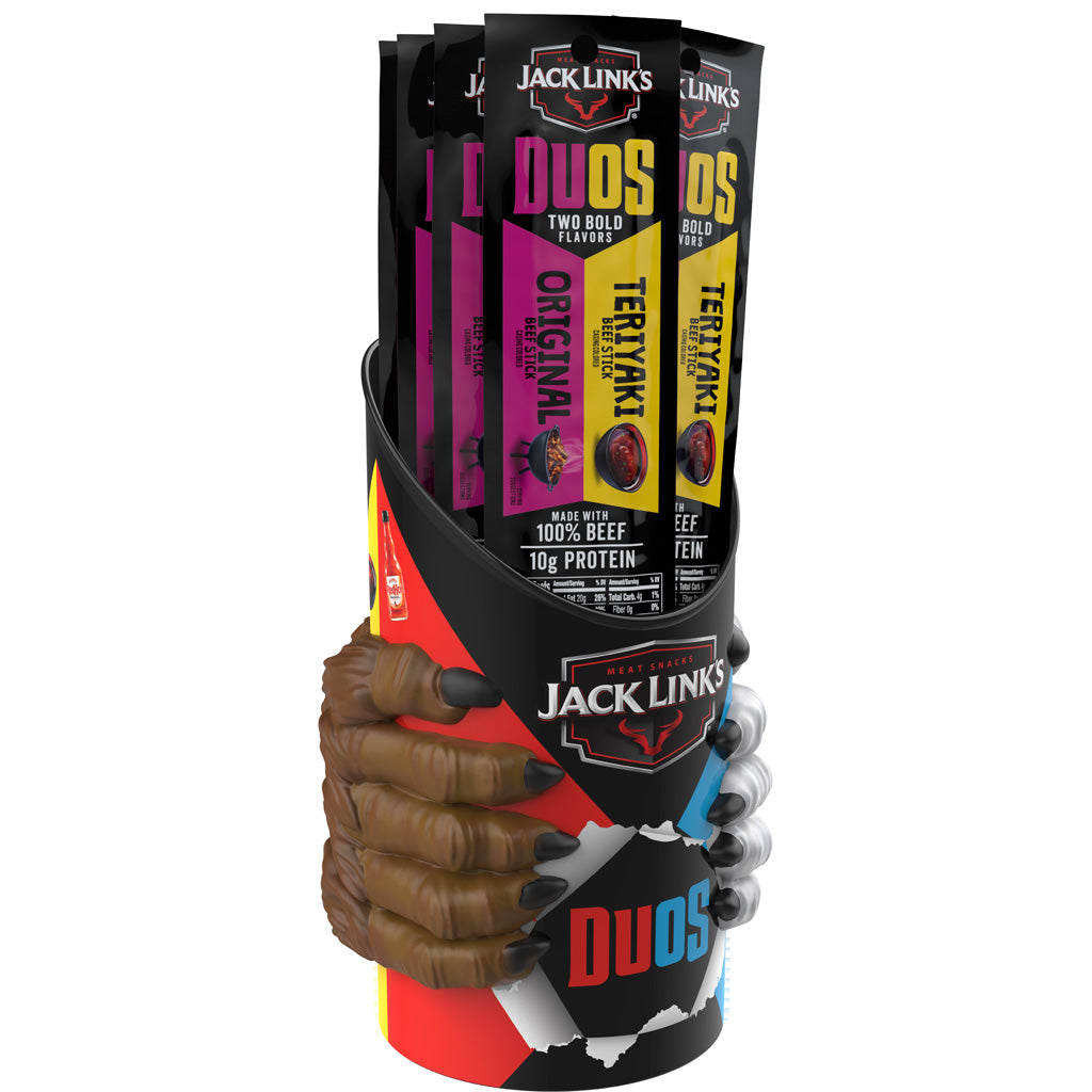 Jack Links 40-Count Beef Stick Duos 1.84oz Mug Display Original and Teriyaki