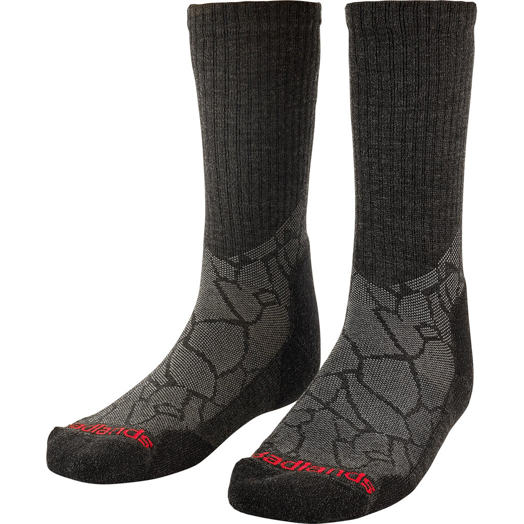 Badlands LW Merino Wool Crew Sock Blk/Gry XL