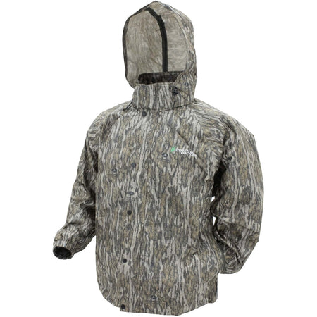 Frogg Toggs Pro Action Hooded Rain Jacket Mossy Oak Bottomland LG