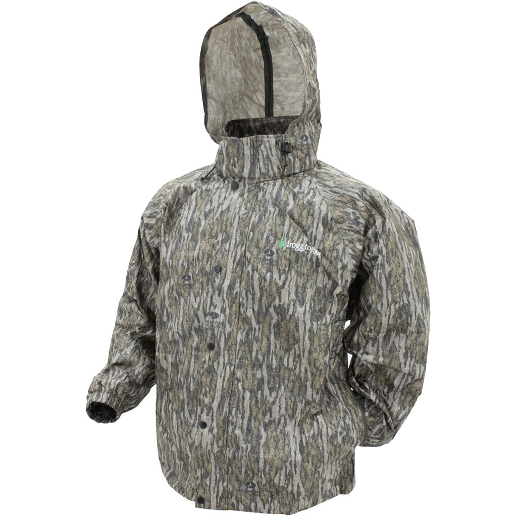 Frogg Toggs Pro Action Hooded Rain Jacket Mossy Oak Bottomland XL