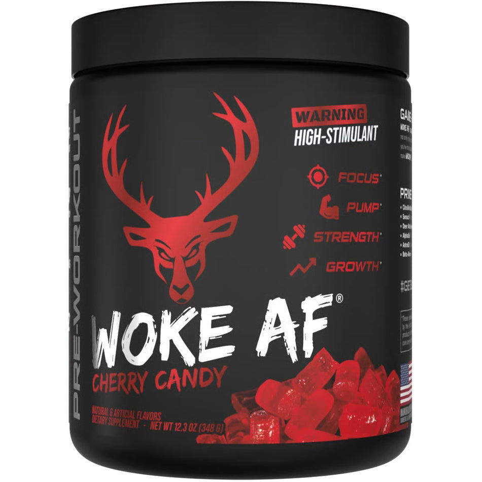 Bucked Up Woke AF Cherry Hard Candy Pre-Workout Supplement 30 Servings