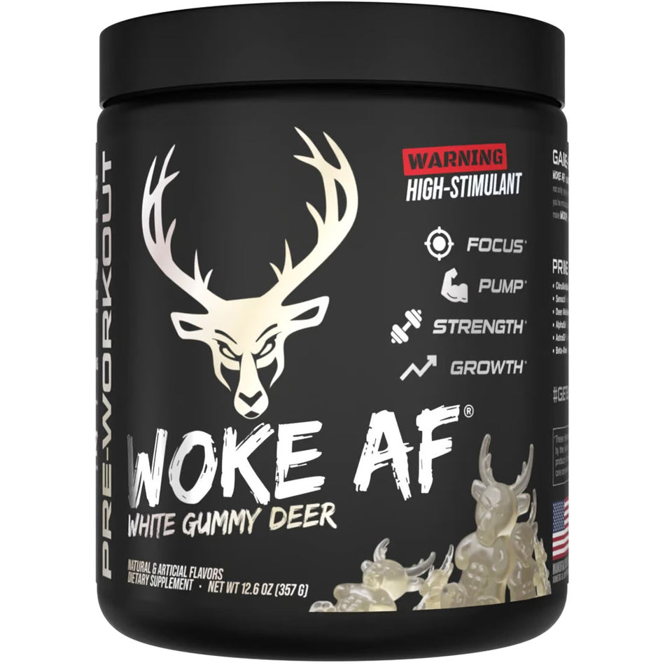 Bucked Up Woke AF White Gummy Deer Pre-Workout Supplement 30 Servings