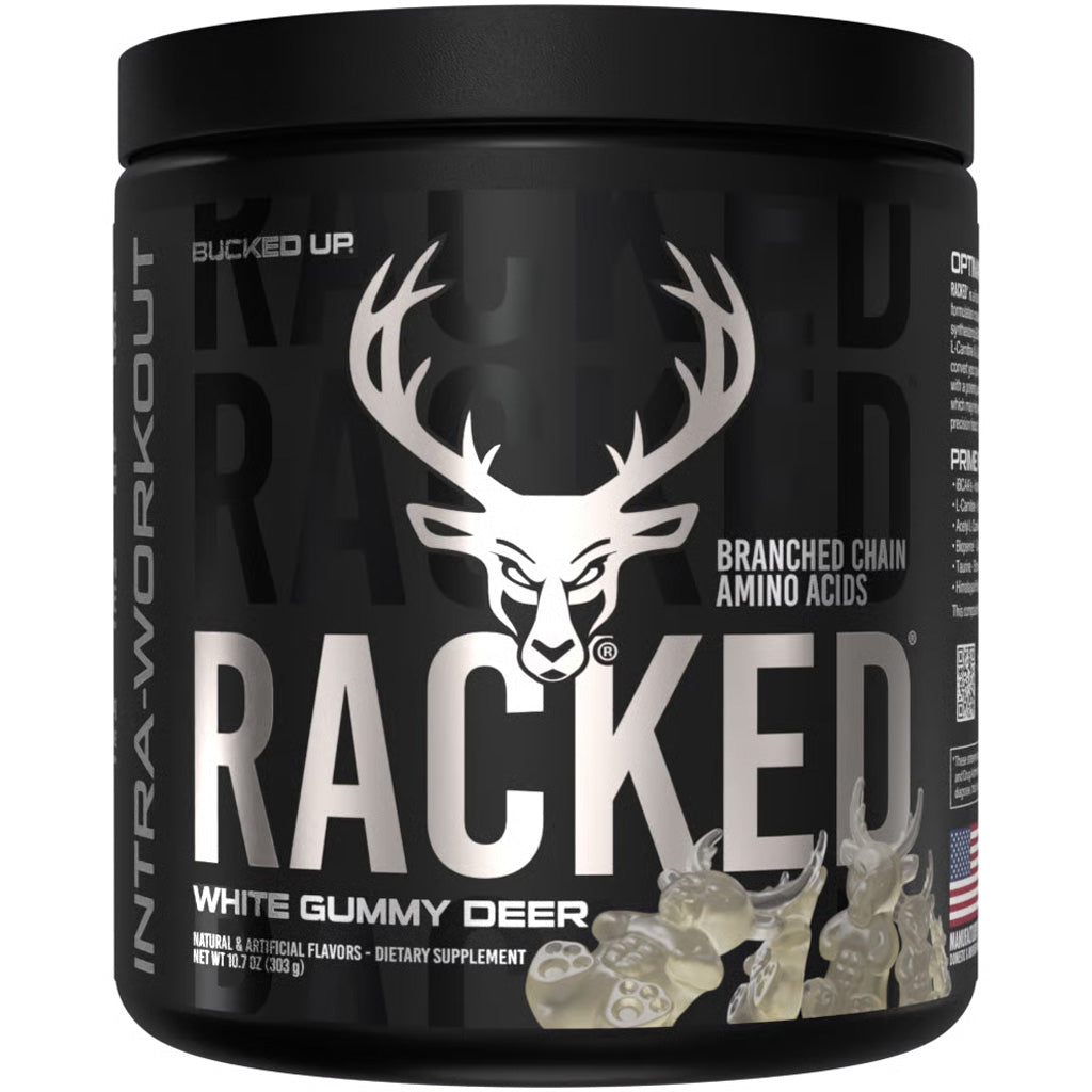 Bucked Up Racked BCAA White Gummy Deer Amino Supplement 30 Servings