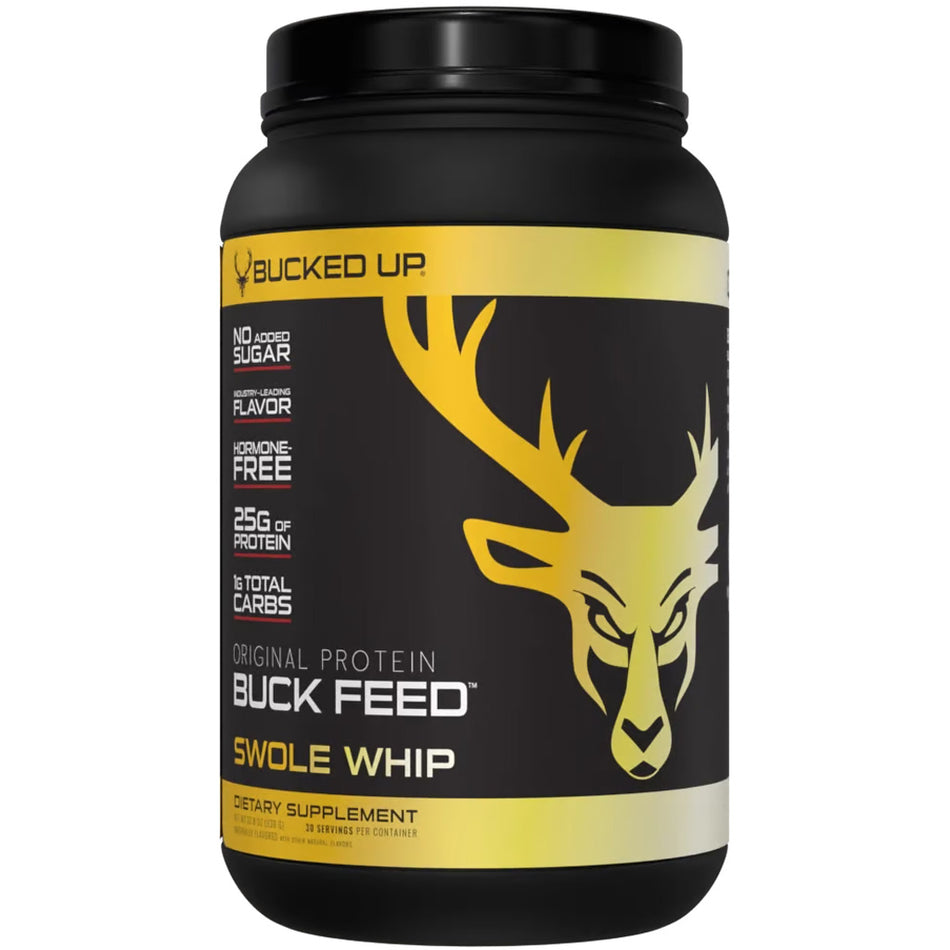 Bucked Up Buck Feed Whey Protein Swole Whipe Flavor 30 Servings