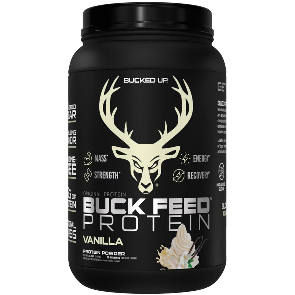 Bucked Up Buck Feed Whey Protein Vanilla Flavor 30 Servings