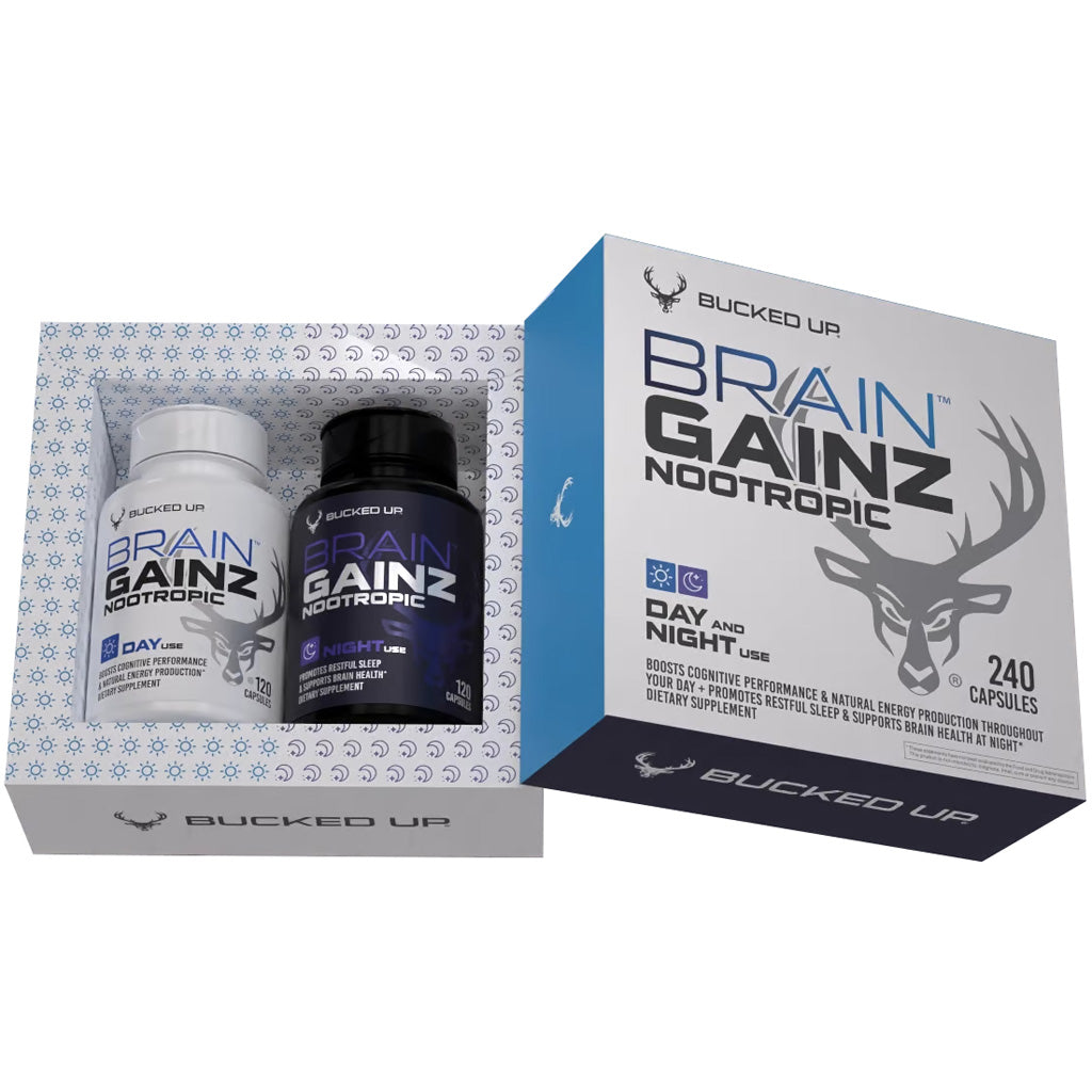 Bucked Up Brain Gainz AM & PM Nootropic Supplement 240 Capsules