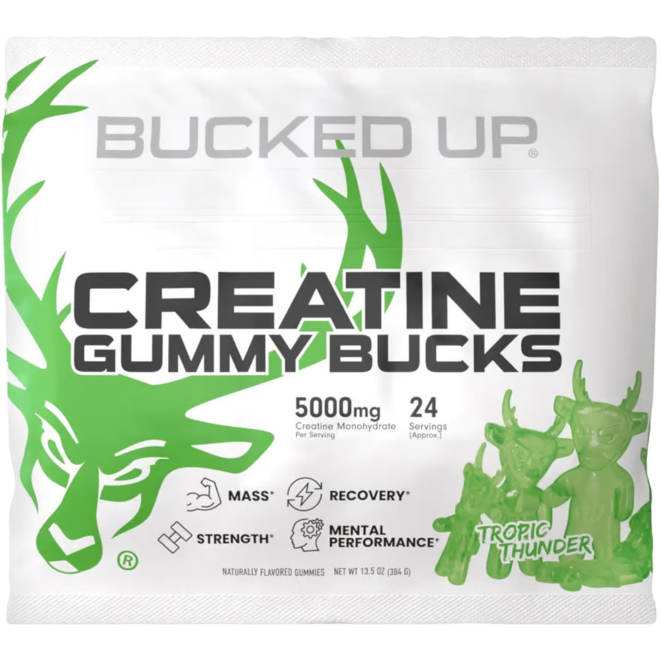 Bucked Up Creatine Monohydrate Gummies Tropic Thunder 24 Count