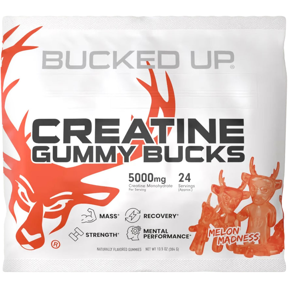 Bucked Up Creatine Monohydrate Gummies Melon Madness 24 Count