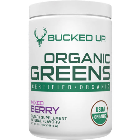 Bucked Up Certified Organic Greens Mixed Berry 30 Servings Tub