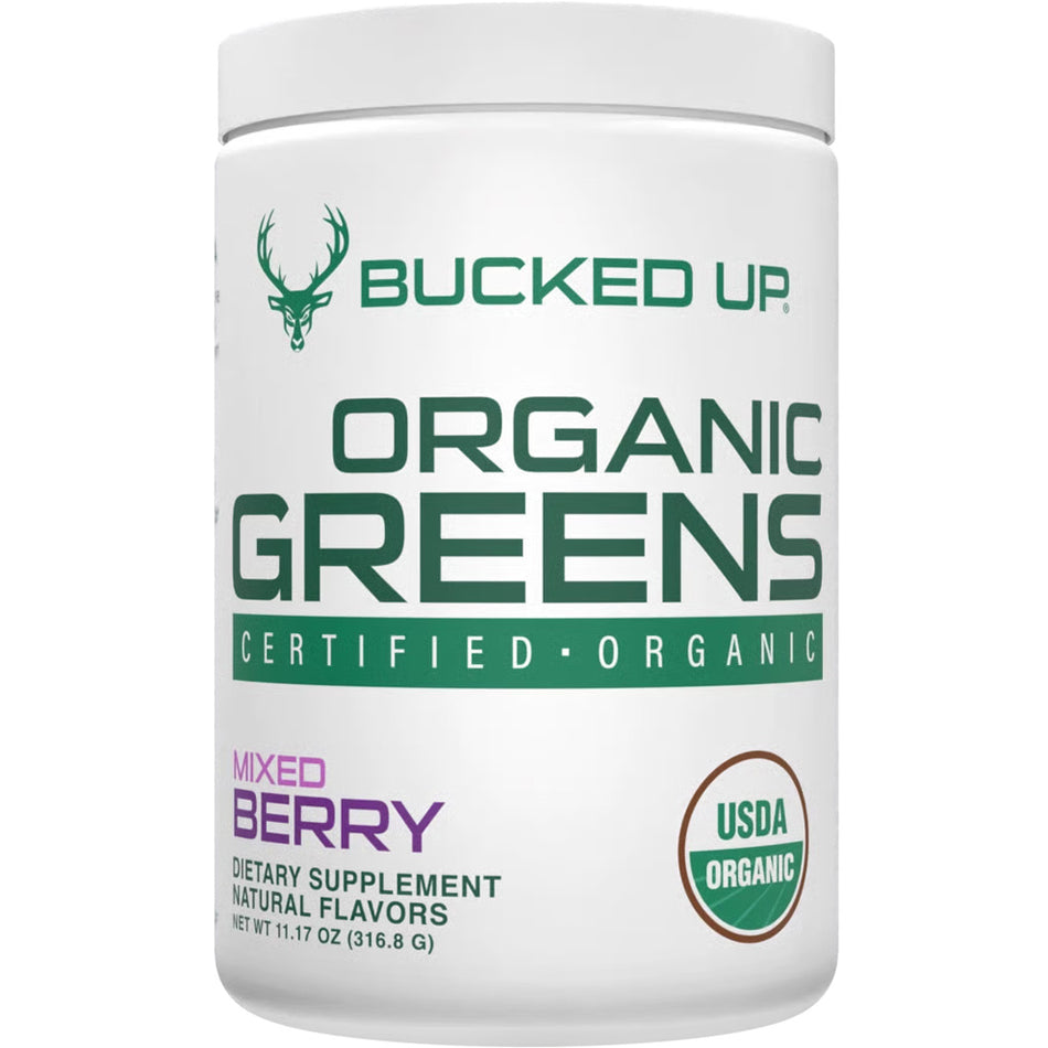 Bucked Up Certified Organic Greens Mixed Berry 30 Servings Tub