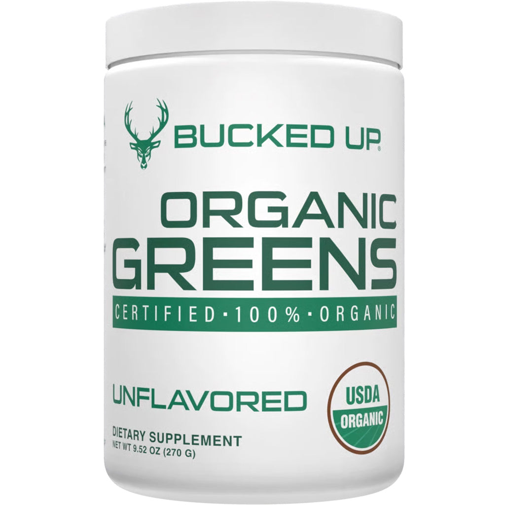 Bucked Up Certified Organic Greens Unflavored 30 Servings Tub