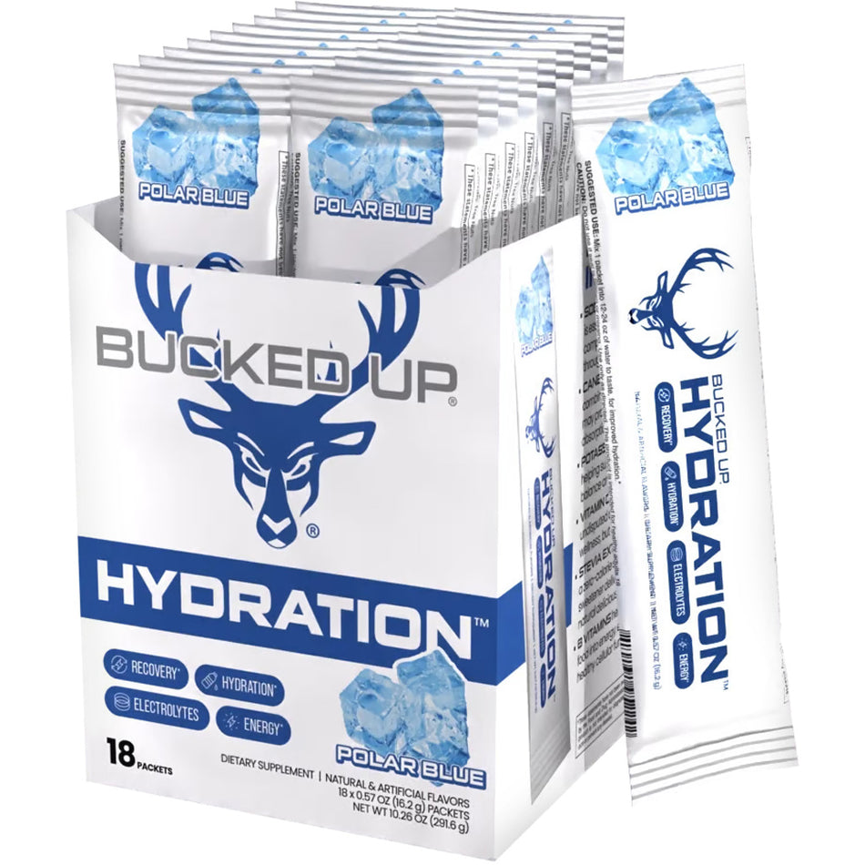 Bucked Up Hydration 2.0 Ice Blue Performance Electrolyte Mix 18ct Box