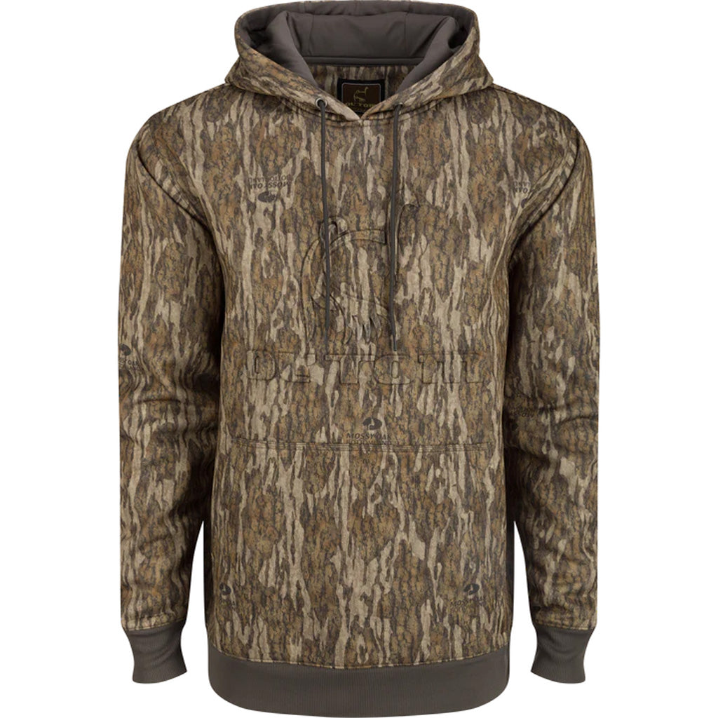 Drake Ol' Tom Back Eddy DWR Camo Hunting Hoodie MO Bottomland Medium
