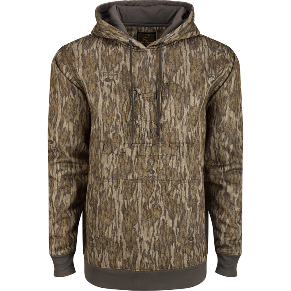 Drake Ol' Tom Back Eddy DWR Camo Hunting Hoodie MO Bottomland Large