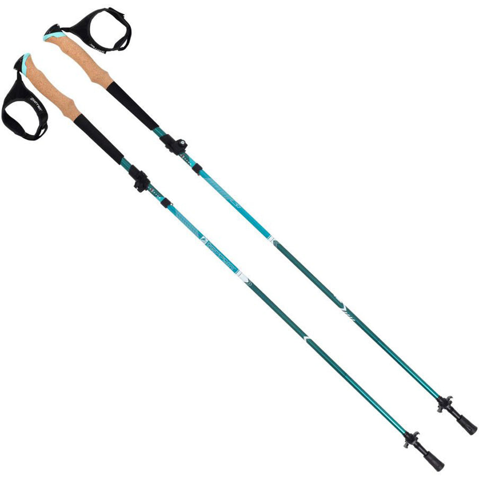 Alpha Aluminum Z-Pole Trekking Poles Pair Glacier Melt Color