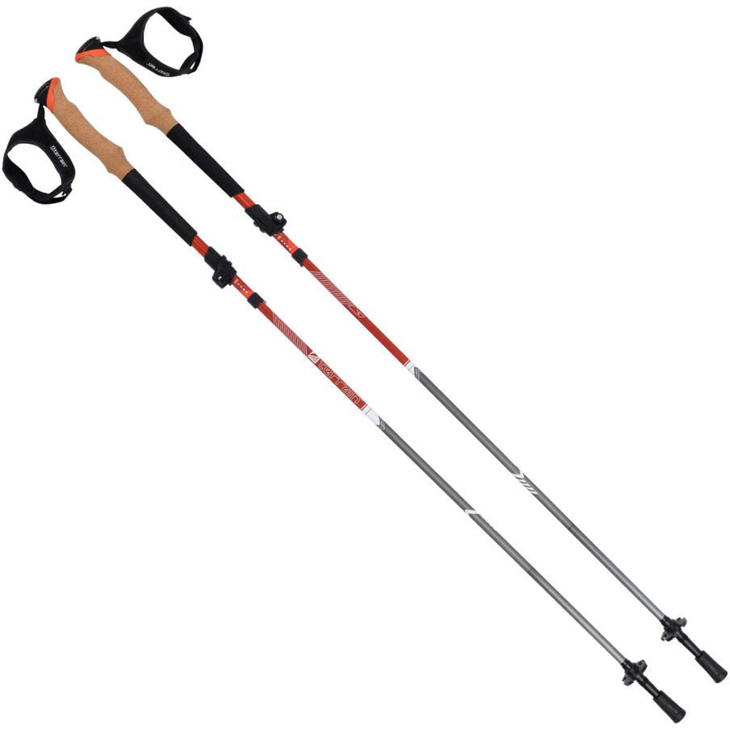 Alpha Aluminum Z-Pole Trekking Poles Pair Canyon Sunset Color