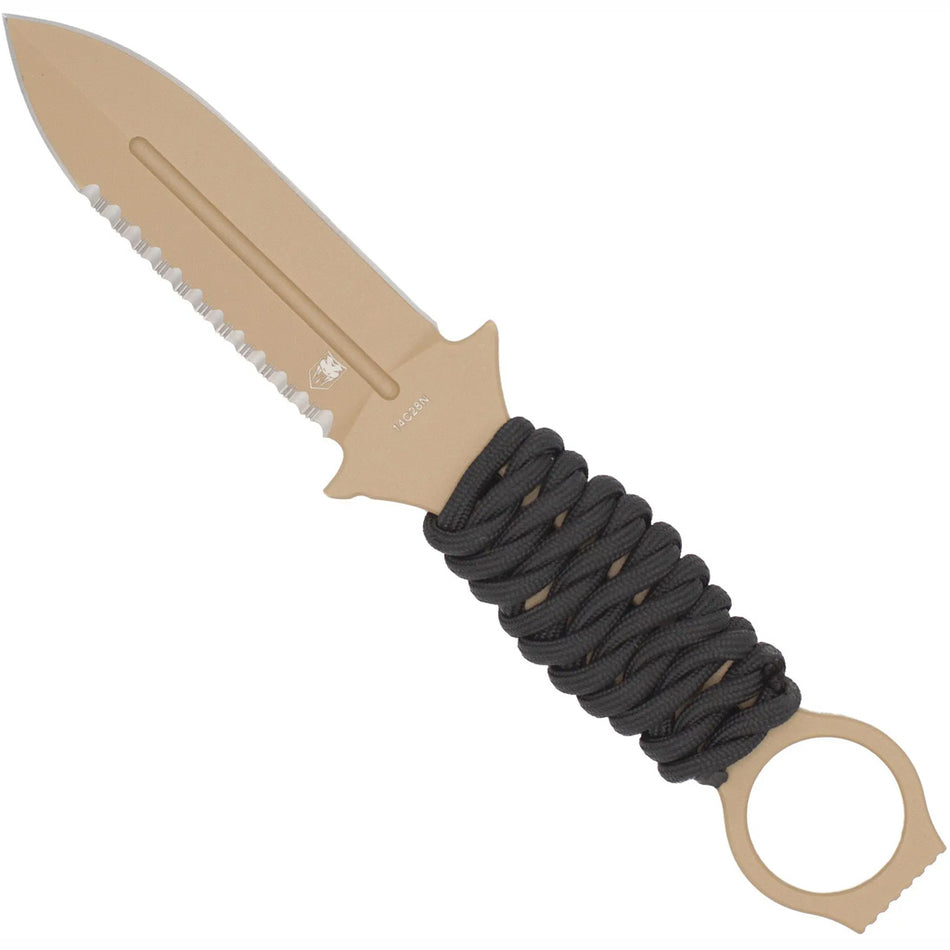 CobraTec Ringed Claymore Coyote Serrated Fixed Blade Dagger