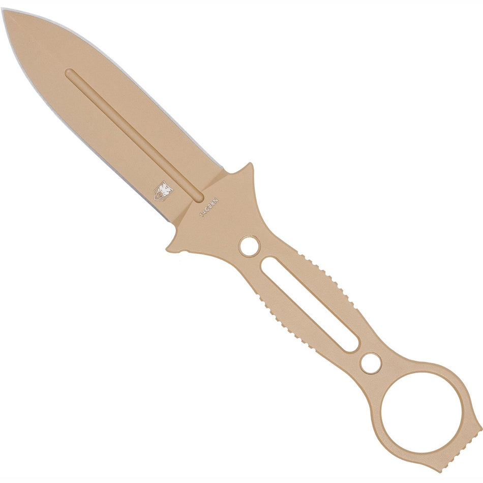 CobraTec Ringed Claymore Fixed Blade Dagger Coyote Finish