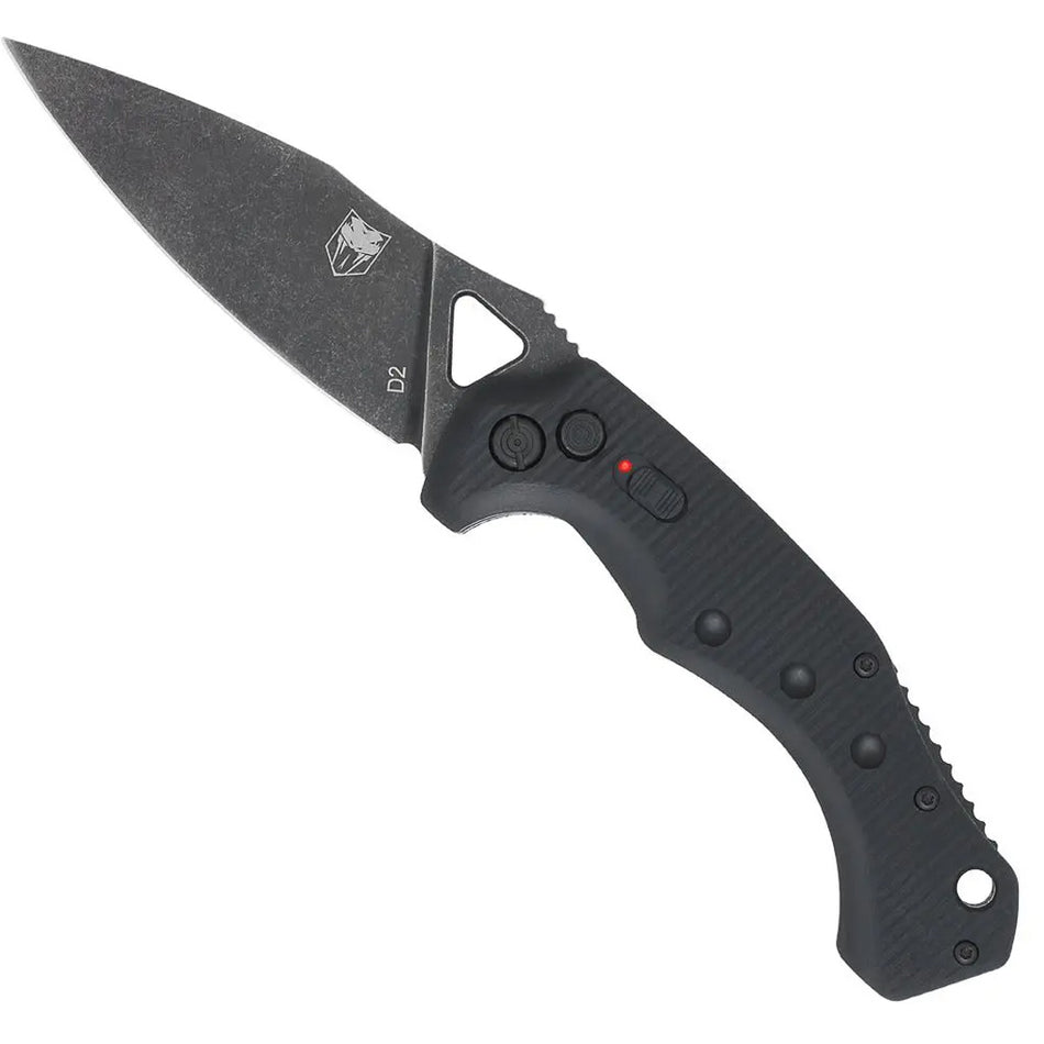 CobraTec Ryker Side Button Automatic Folding Knife with G-10 Scales Black