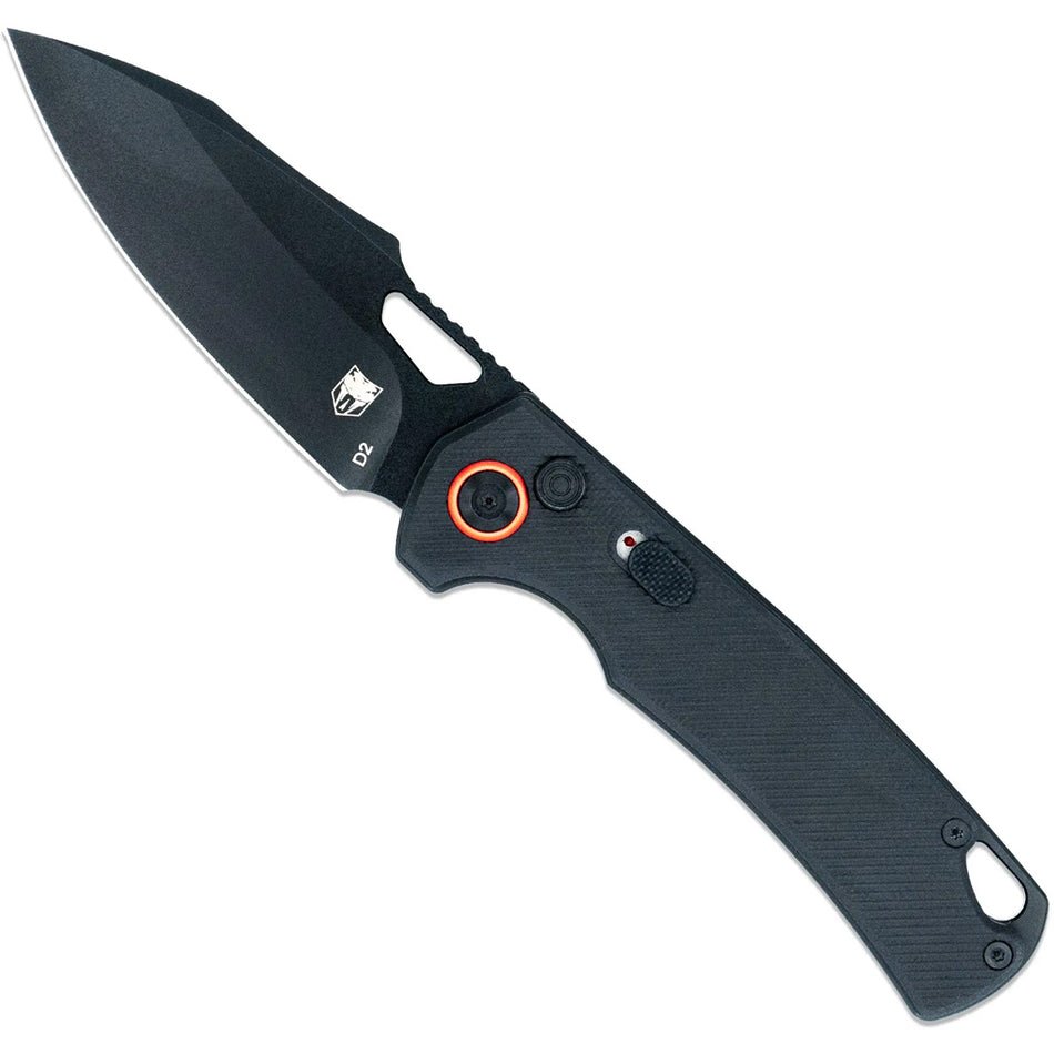 CobraTec Wolverine Automatic Side Button Folding Knife with G-10 Scales Black