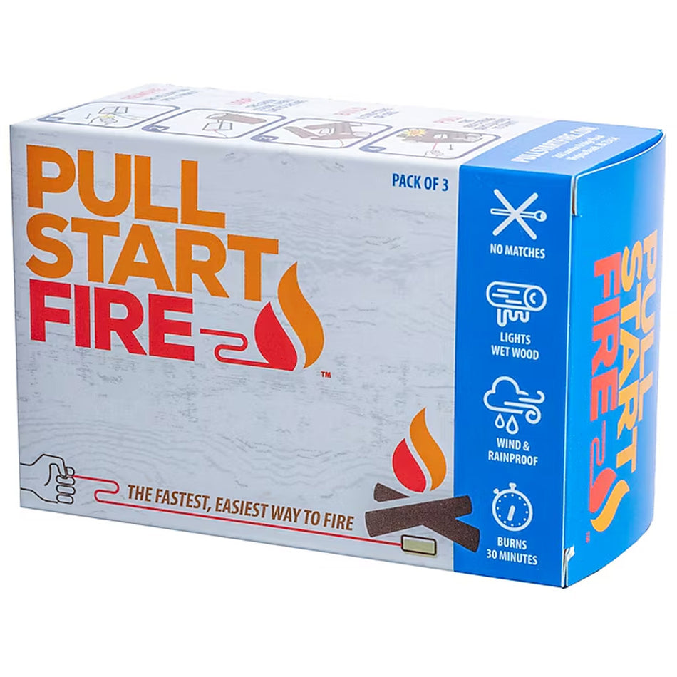 Pull Start Fire Firestarter 3-Pack Bundle 16ct Per Pack 48 Total