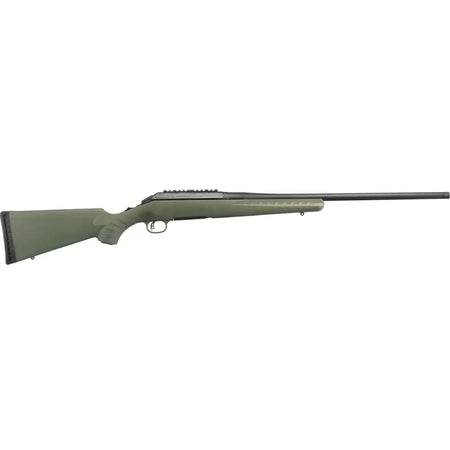dRUGER AMERICAN PREDATOR LH 6.5CM 22" MT BLK THRDED BBL, MOSS GRN STOCK, 4RD DETACH