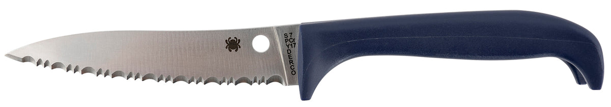 Spyderco K20SPR Counter Puppy 3.48" Serrated 7Cr17MoV SS Blade Purple Novelty Puppy Plastic Handle