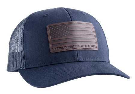 Magpul MAG1212-410 Standard Leather Patch Trucker Hat Navy Snapback One Size