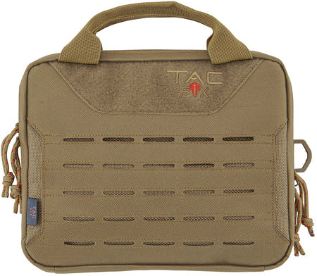 Tac Six Crew Tactical Pistol Case Coyote 600D Polyester Holds 2 Handguns