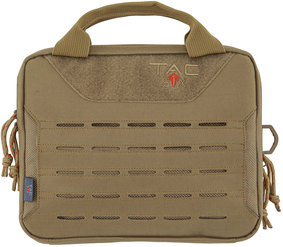 Tac Six Crew Tactical Pistol Case Coyote 600D Polyester Holds 2 Handguns